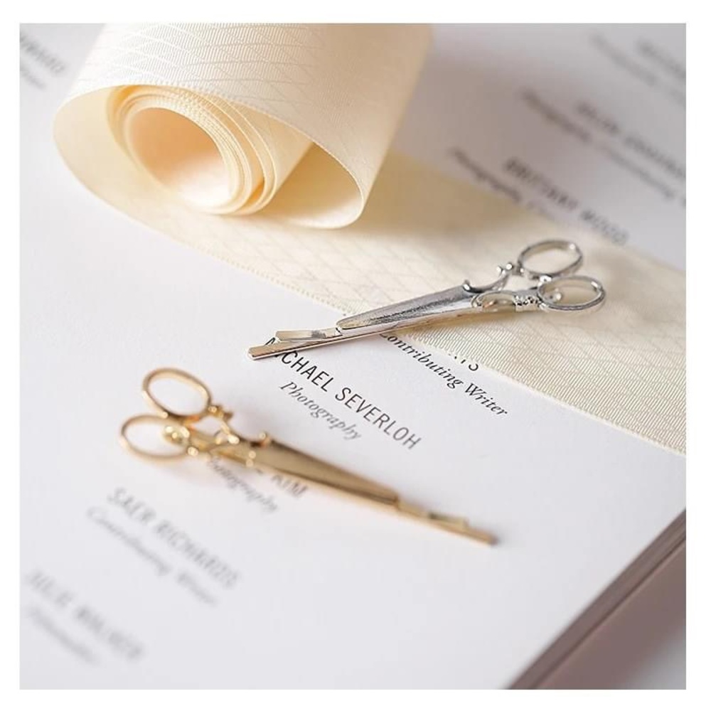 Vintage Mini Scissor Sliver and Gold Hairpin Set - Picture 4 of 5